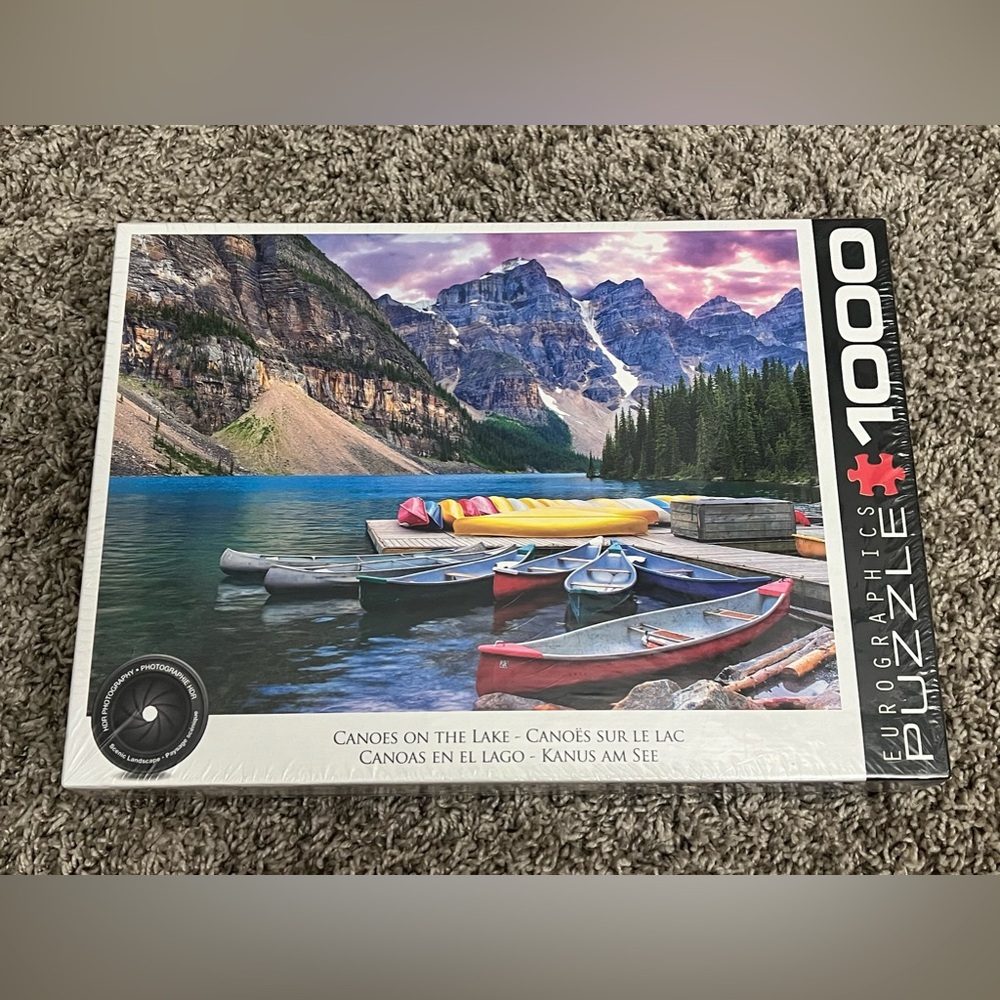 New 1000 piece puzzle Eurographics Puzzles - Canoes on the Lake